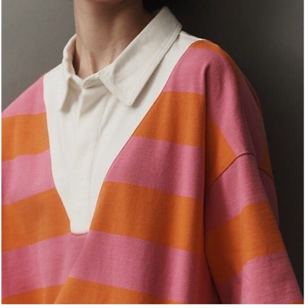 NWT Daily Practice Oversized Striped Pink and Orange Tunic - Picture 3 of 15